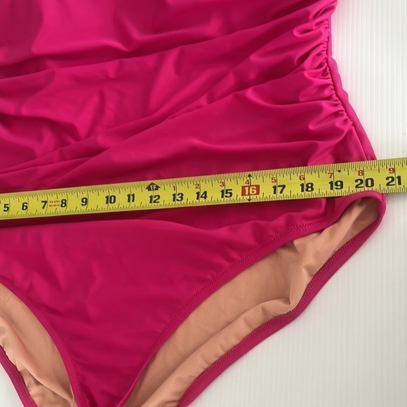 J Crew ruched bandeau one piece strapless or strap slimming swimsuit size 22 - Picture 11 of 16